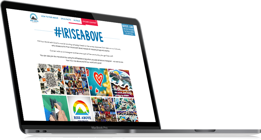 Screenshot of the iriseabove website on a macbook pro